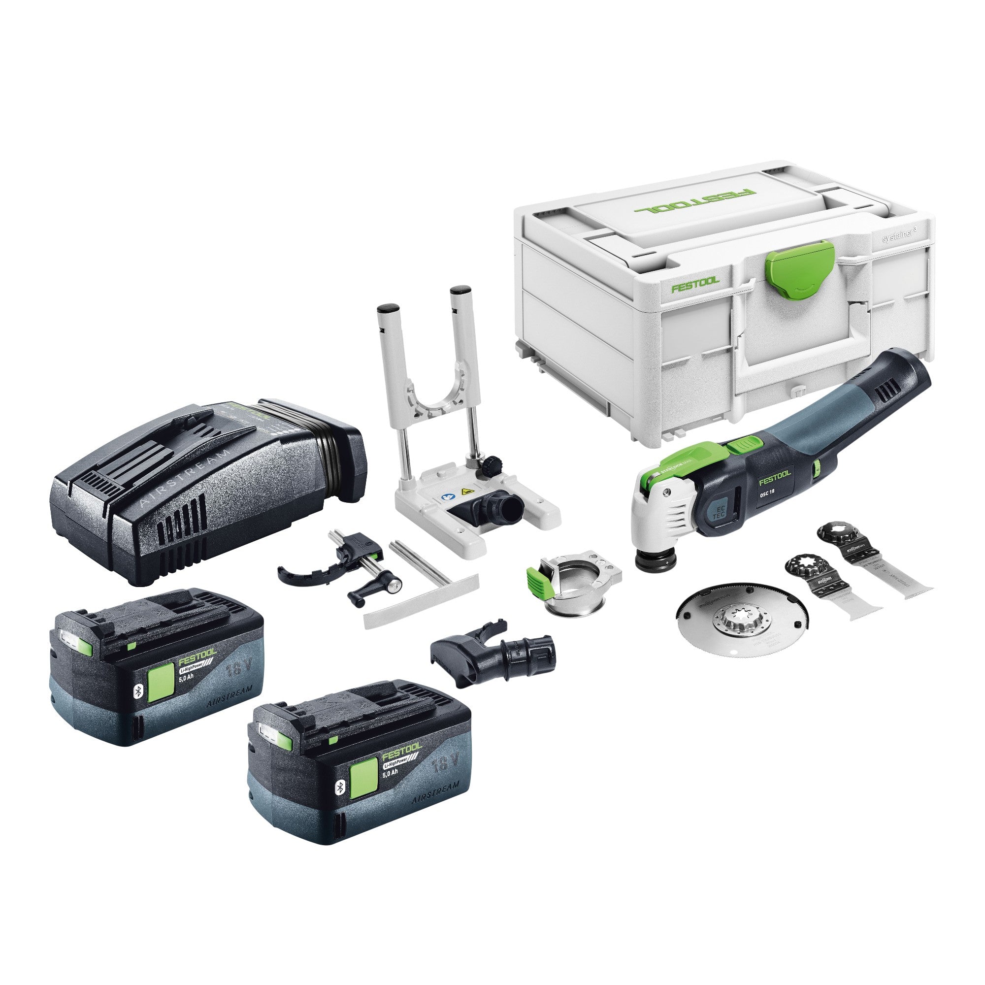 Festool OSC 18 E Basic Set Akku Oszillierer 18 V Starlock Max Brushless 2x Akku 5 0 Ah Schnellladegeraet Systainer 0 - toolbrothers