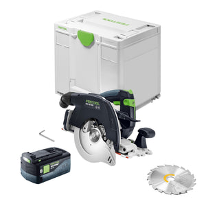 Festool HKC 55 KEB-Basic Akku Handkreissäge 18 V 160 mm Brushless + 1x Akku 5,0 Ah + Systainer - ohne Ladegerät