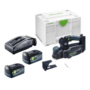 Festool HLC 82 EB-Basic Akku Hobel 18 V 82 mm Brushless + 2x Akku 5,0 Ah + Ladegerät + Systainer