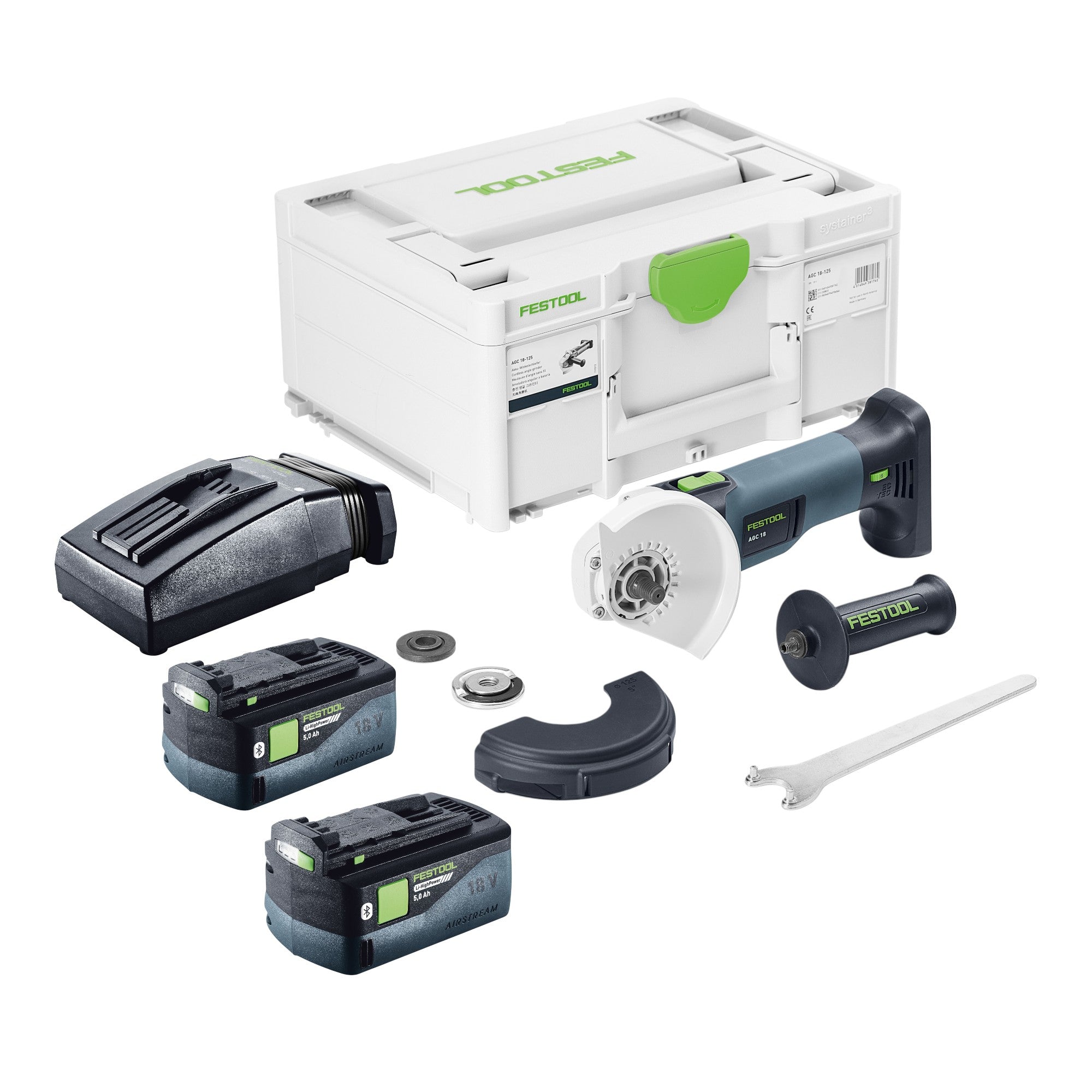 Festool AGC 18 125 EB Basic Akku Winkelschleifer 18 V 125 mm Brushless 2x Akku 5 0 Ah Ladegeraet Systainer 0 - toolbrothers