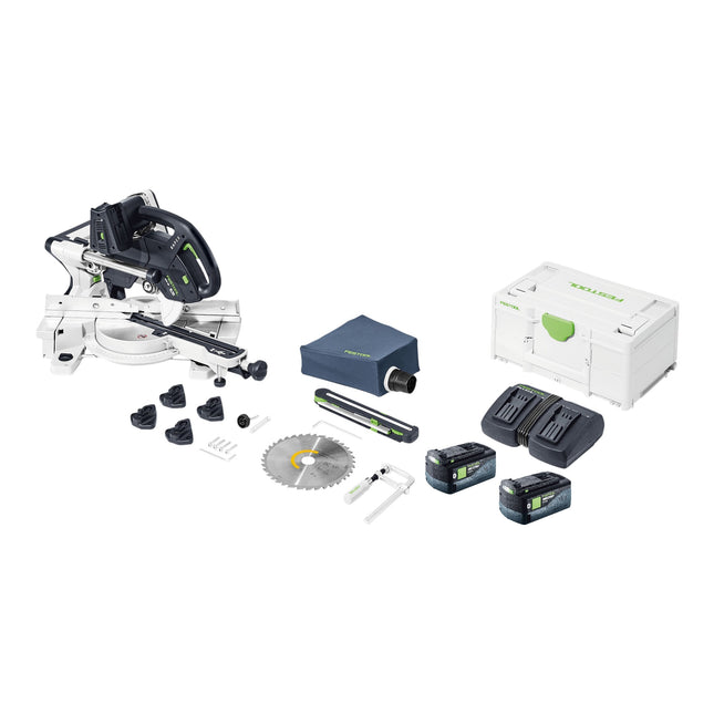 Festool KAPEX KSC 60 EB Basic Akku Kapp Zugsaege 18 V 36 V 216 mm Brushless 2x Akku 5 0 Ah Doppelladegeraet Systainer 0 - toolbrothers