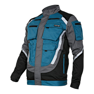 LAHTI PRO Arbeitsjacke mit Reflexstreifen Größe XL ( L4040304 ) schwarz grau türkis