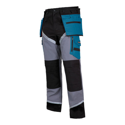 LAHTI PRO Arbeitshose mit Reflexstreifen Groesse M L4050202 schwarz grau tuerkis 0 - toolbrothers