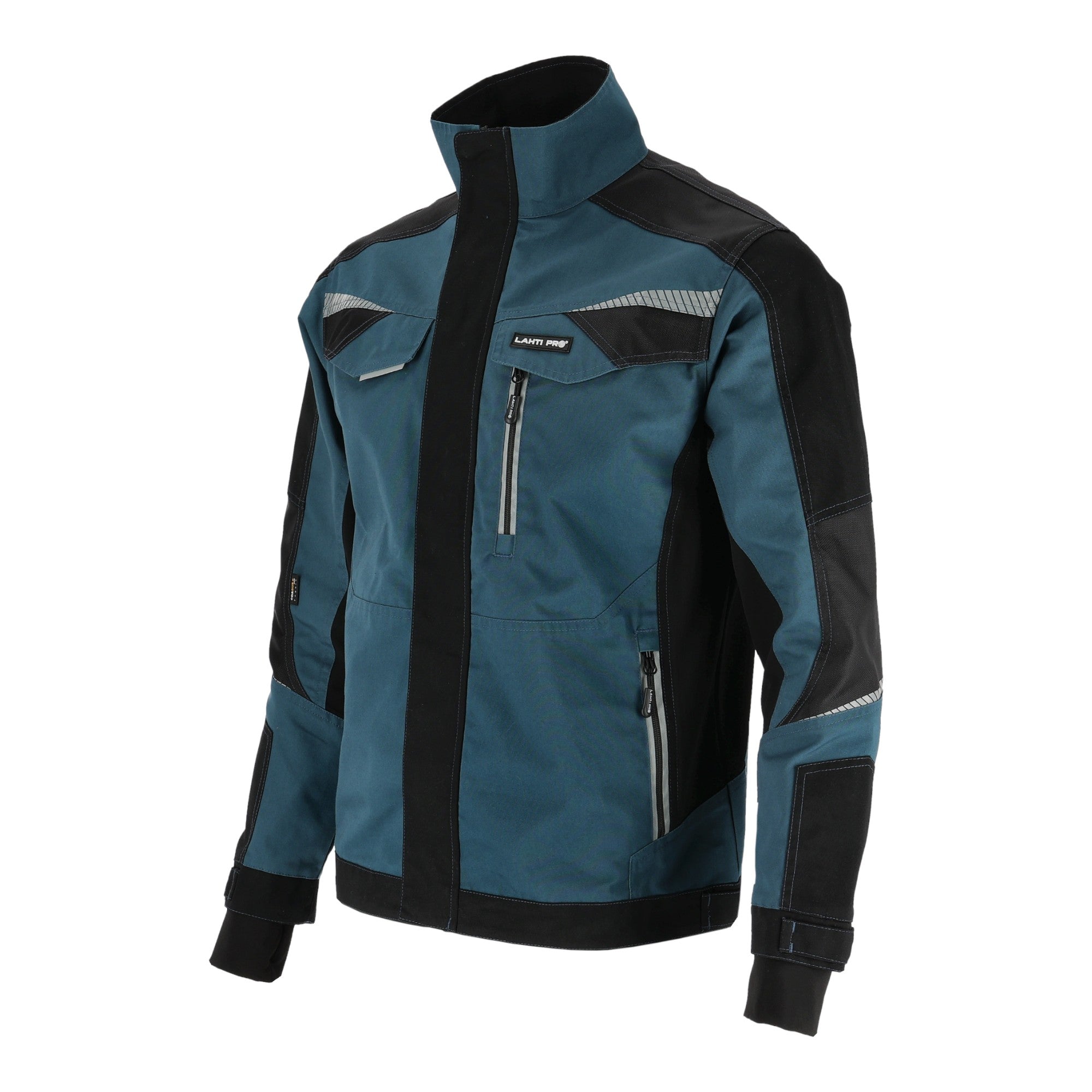 LAHTI PRO Arbeitsjacke mit Reflexstreifen Slim Fit Groesse L L4042103 tuerkis schwarz 0 - toolbrothers
