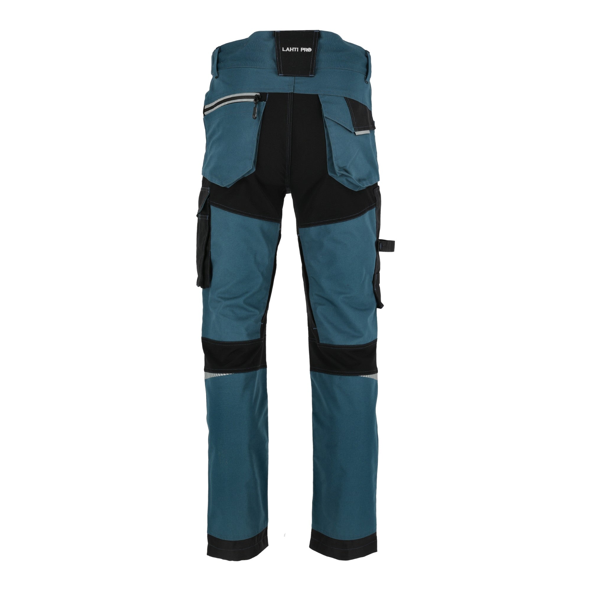 LAHTI PRO Arbeitshose mit Stretch Einsaetzen Slim Fit Groesse S L4054101 tuerkis schwarz 2 - toolbrothers