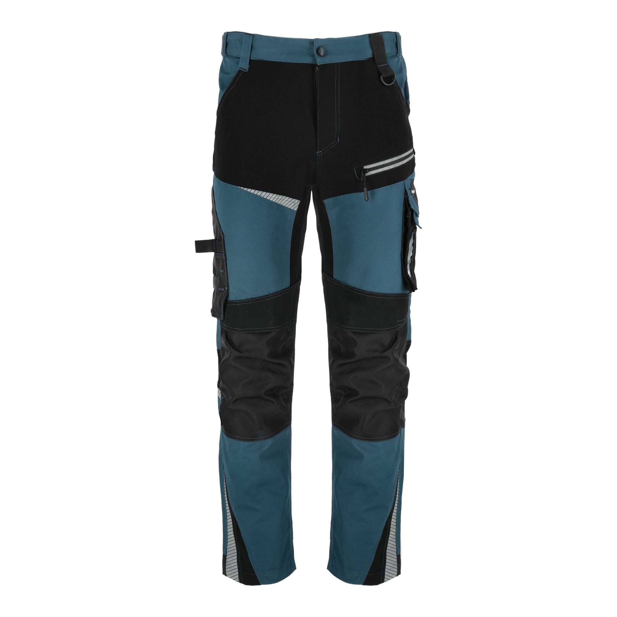LAHTI PRO Arbeitshose mit Stretch Einsaetzen Slim Fit Groesse M L4054102 tuerkis schwarz 1 - toolbrothers
