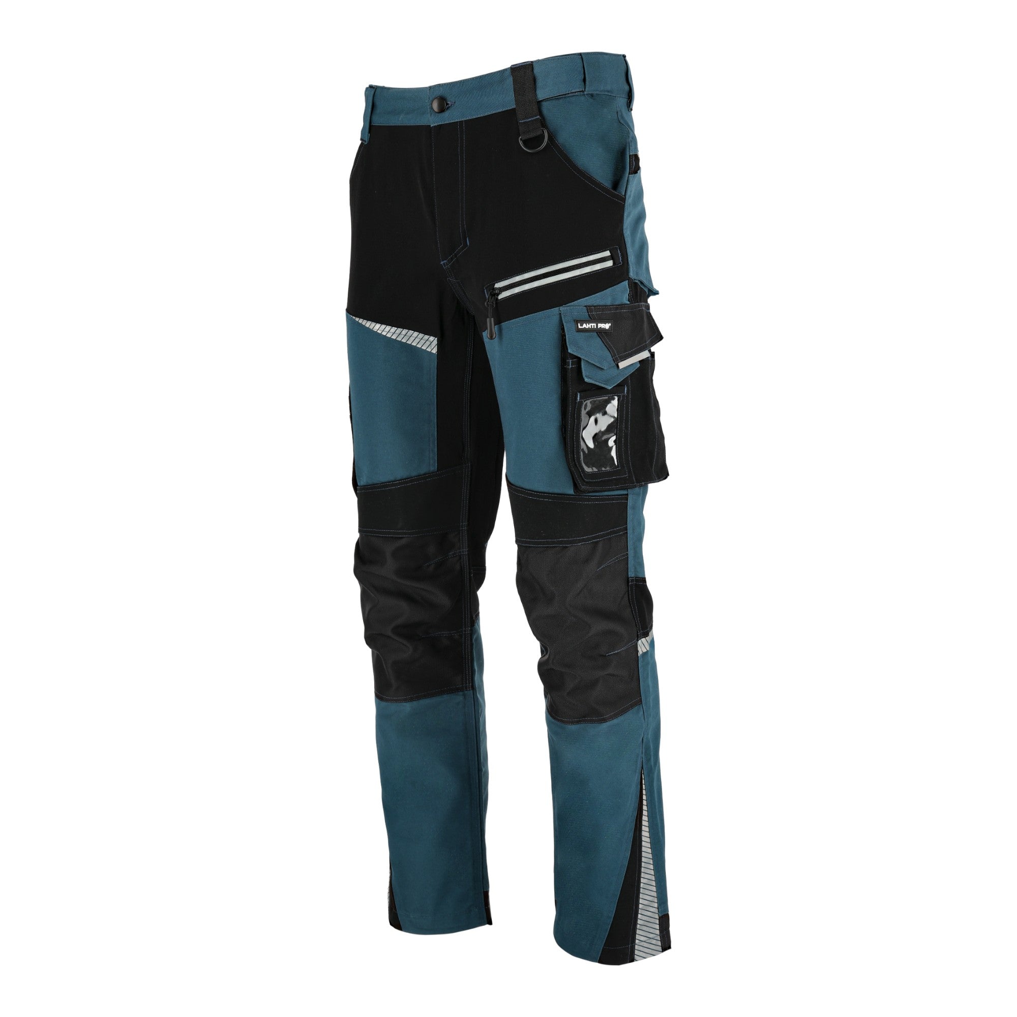 LAHTI PRO Arbeitshose mit Stretch Einsaetzen Slim Fit Groesse M L4054102 tuerkis schwarz 0 - toolbrothers