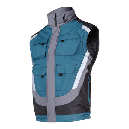 LAHTI PRO Gepolsterte Arbeitsacke mit Reflexstreifen Groesse XXXL L4092406 schwarz grau tuerkis 1 - toolbrothers