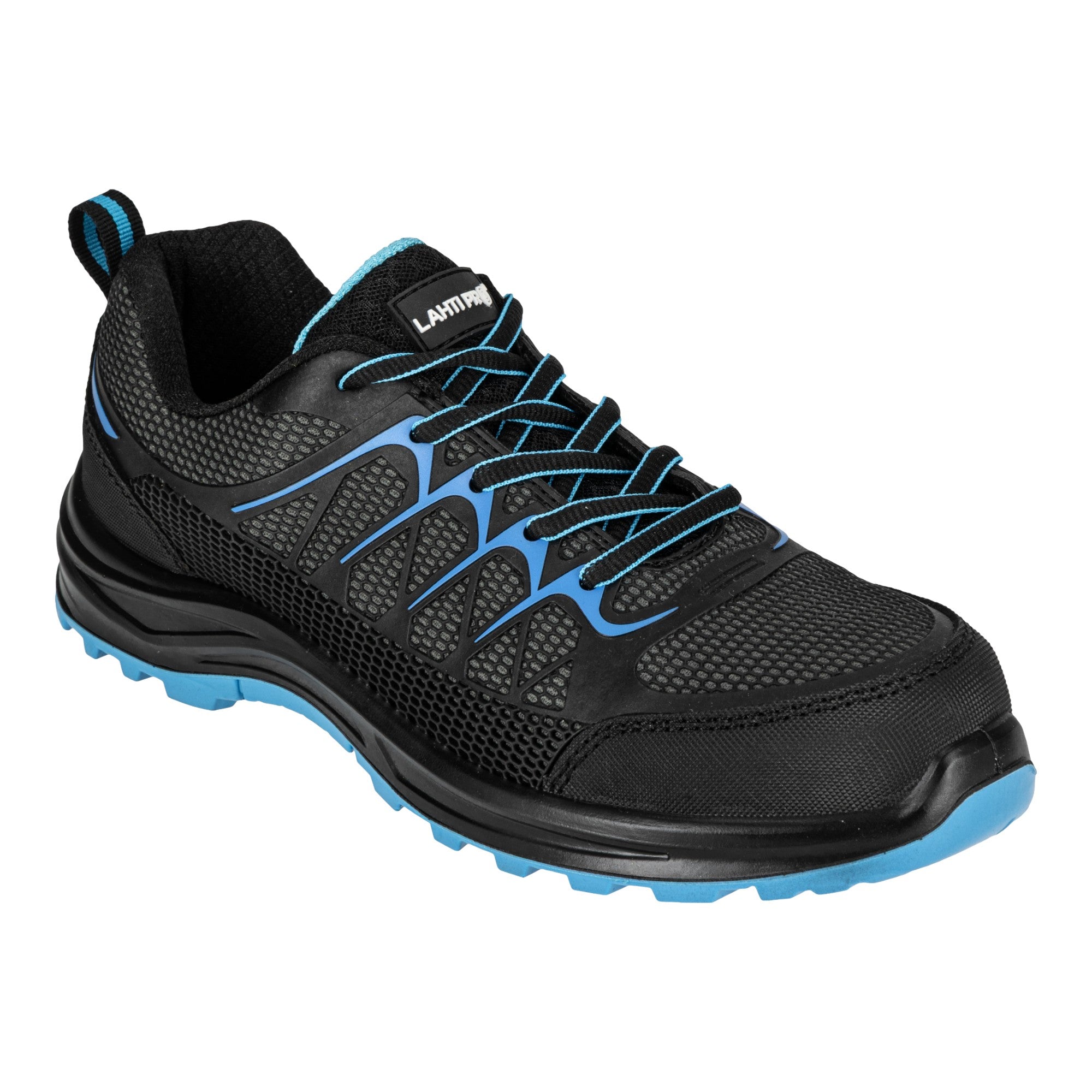 LAHTI PRO Sicherheitshalbschuh KPU Mesh S1P SRC Groesse 45 L3042245 schwarz blau 1 - toolbrothers