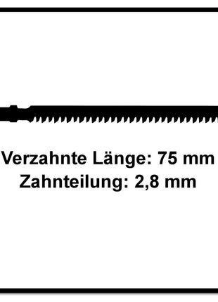 Festool S 75/2,8/40 WOOD Straight Cut Stichsägeblatt 75 mm 40 Stk. ( 2x 204261 ) extrem scharfe Japanverzahnung, HCS Stahl - Toolbrothers