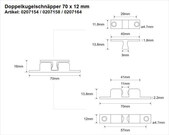 M Beschlaege Doppelkugelschnaepper Messing vernickelt 24 Stueck 3000259290  2 - toolbrothers
