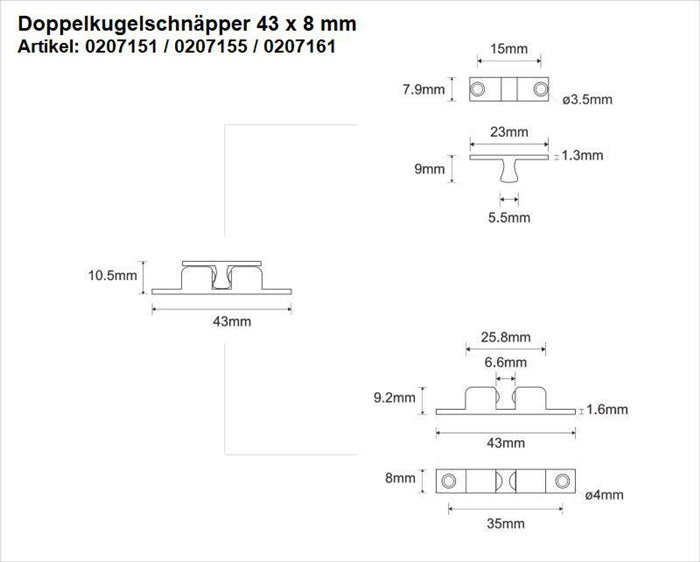 M Beschlaege Doppelkugelschnaepper Messing vernickelt 24 Stueck 3000259287  2 - toolbrothers