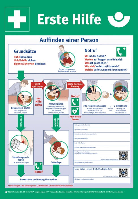 Erste Hilfe Plan nach DGUV Information 204 001 L410xB590 mm Kunststoff 9000477697  0 - toolbrothers