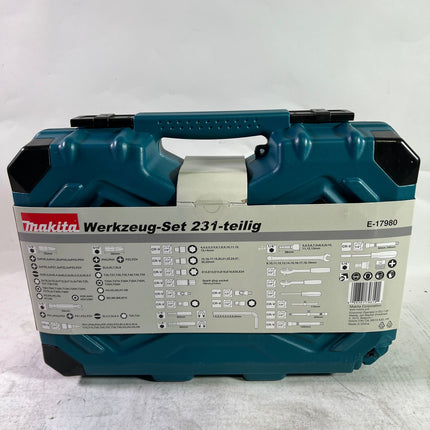 Makita E 17980 Werkzeug Set 231 tlg 5 16 1 4 1 2 Schraubendreher Ratsche Schraubenschluessel Bits Koffer Leicht Gebraucht 2 - toolbrothers