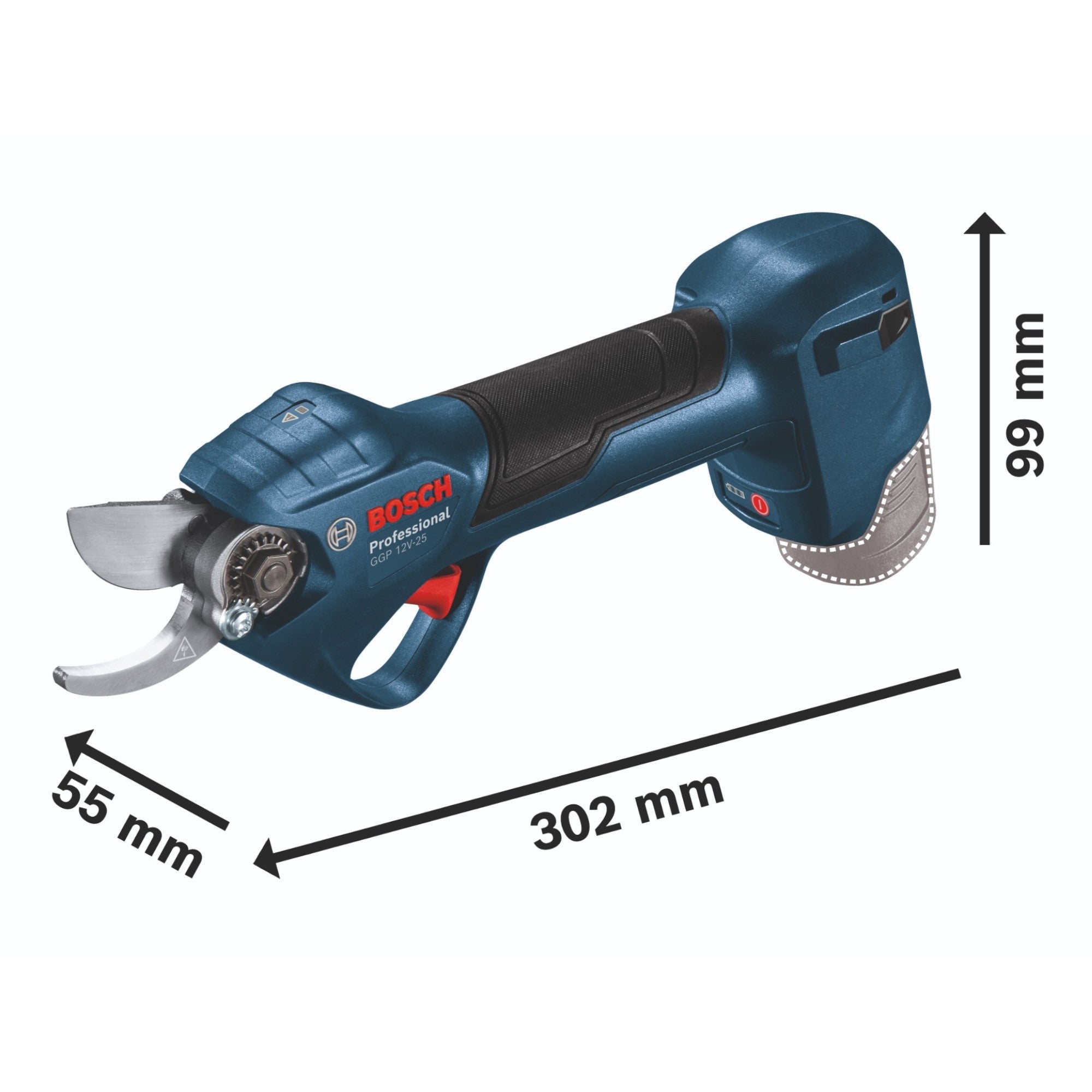Bosch GGP 12V 25 Akku Gartenschere 12 V 25 mm Brushless 06008D8101 ohne Akku ohne Ladegeraet 2 - toolbrothers