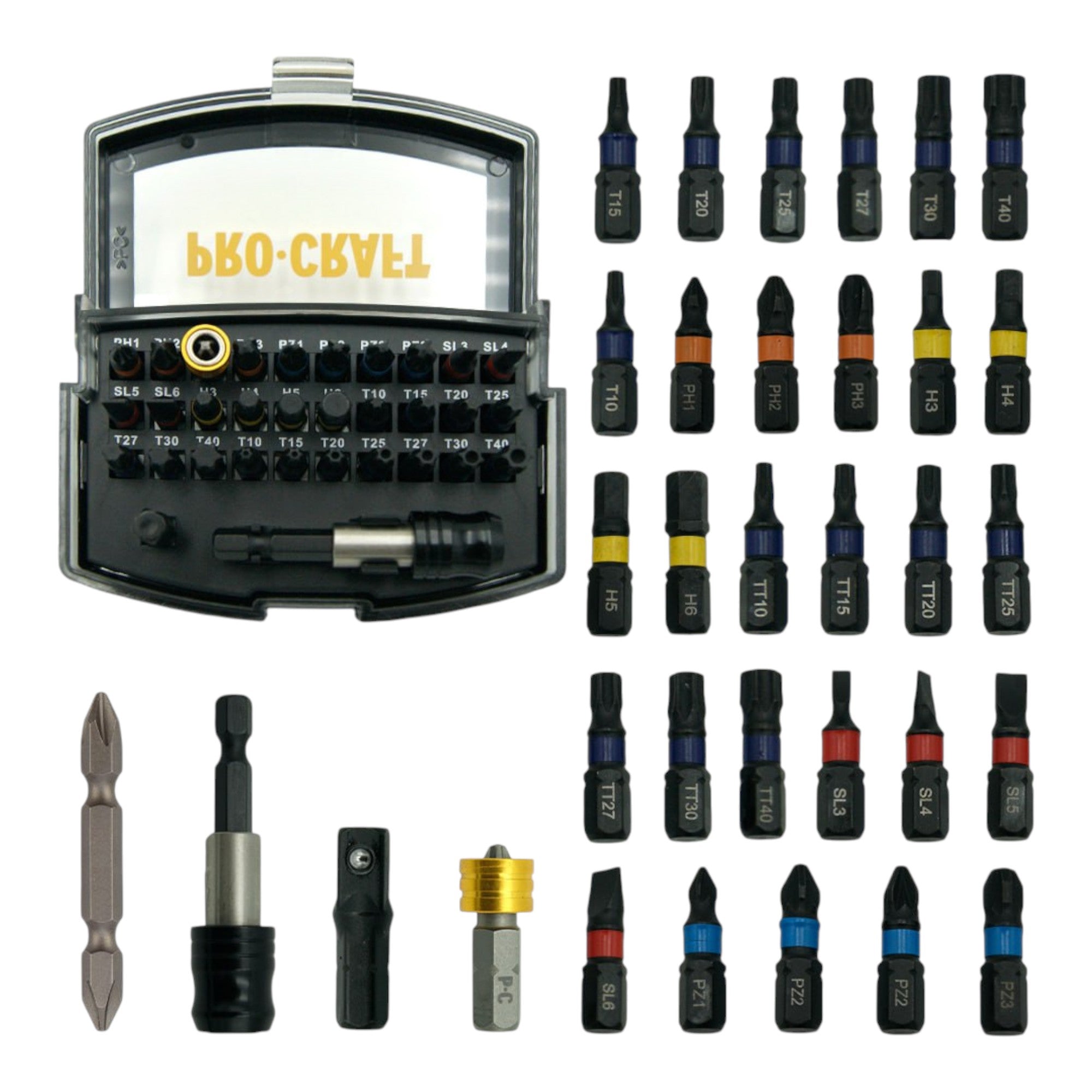 Procraft PA18Pro2 1B C Akku Bohrschrauber 20 V 30 Nm Brushless 1x Akku 2 0 Ah Ladegeraet 32 tlg Bit Set Koffer 3 - toolbrothers