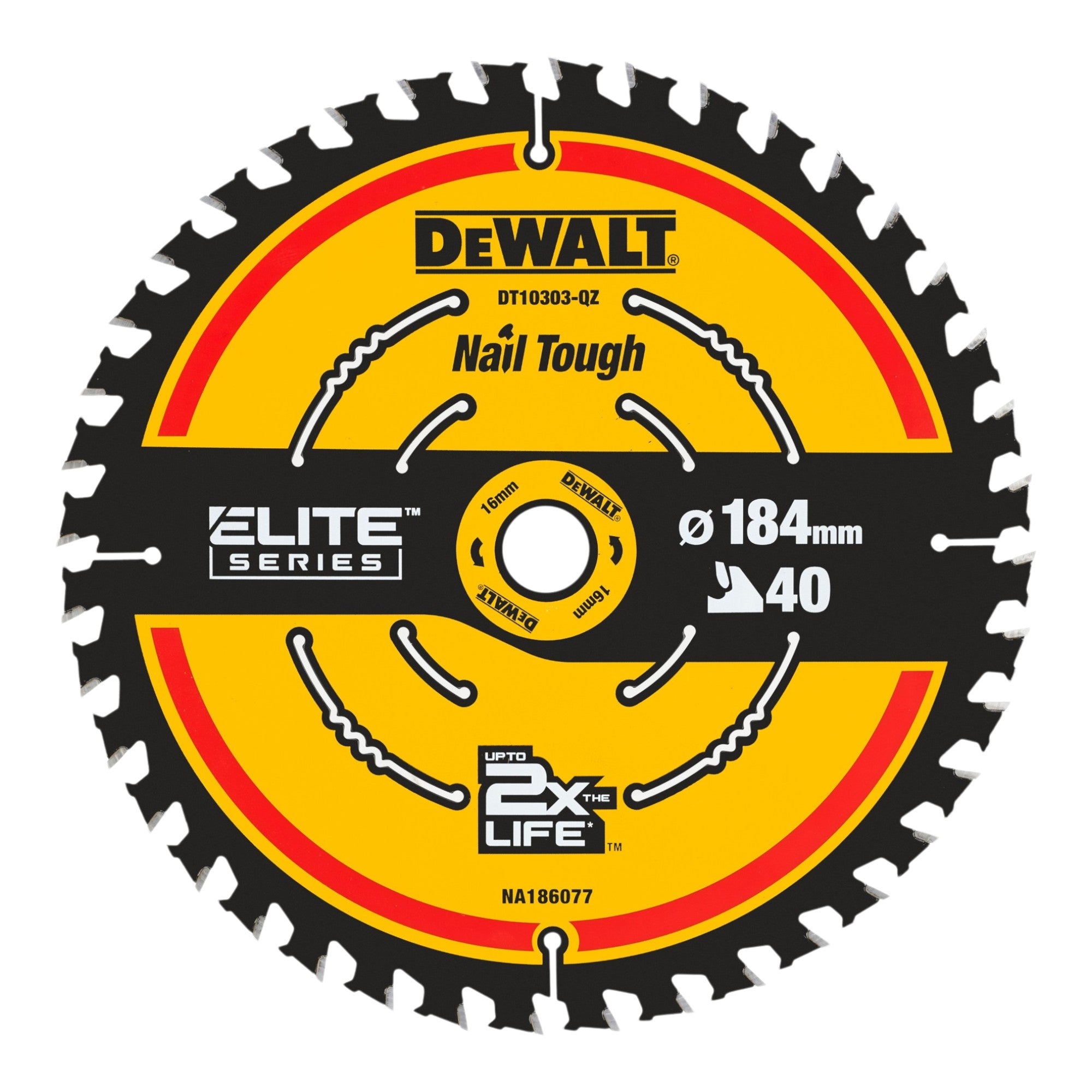 DeWalt DT 10303 ELITE Kreissaegeblatt 184 x 16 x 1 65 mm 40 Zaehne fuer Handkreissaegen 1 - toolbrothers