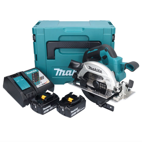 Makita DHS 661 RGJU Akku Handkreissäge 18 V 165 mm Brushless + 2x 6,0Ah Akku + Ladegerät + Makpac - Toolbrothers