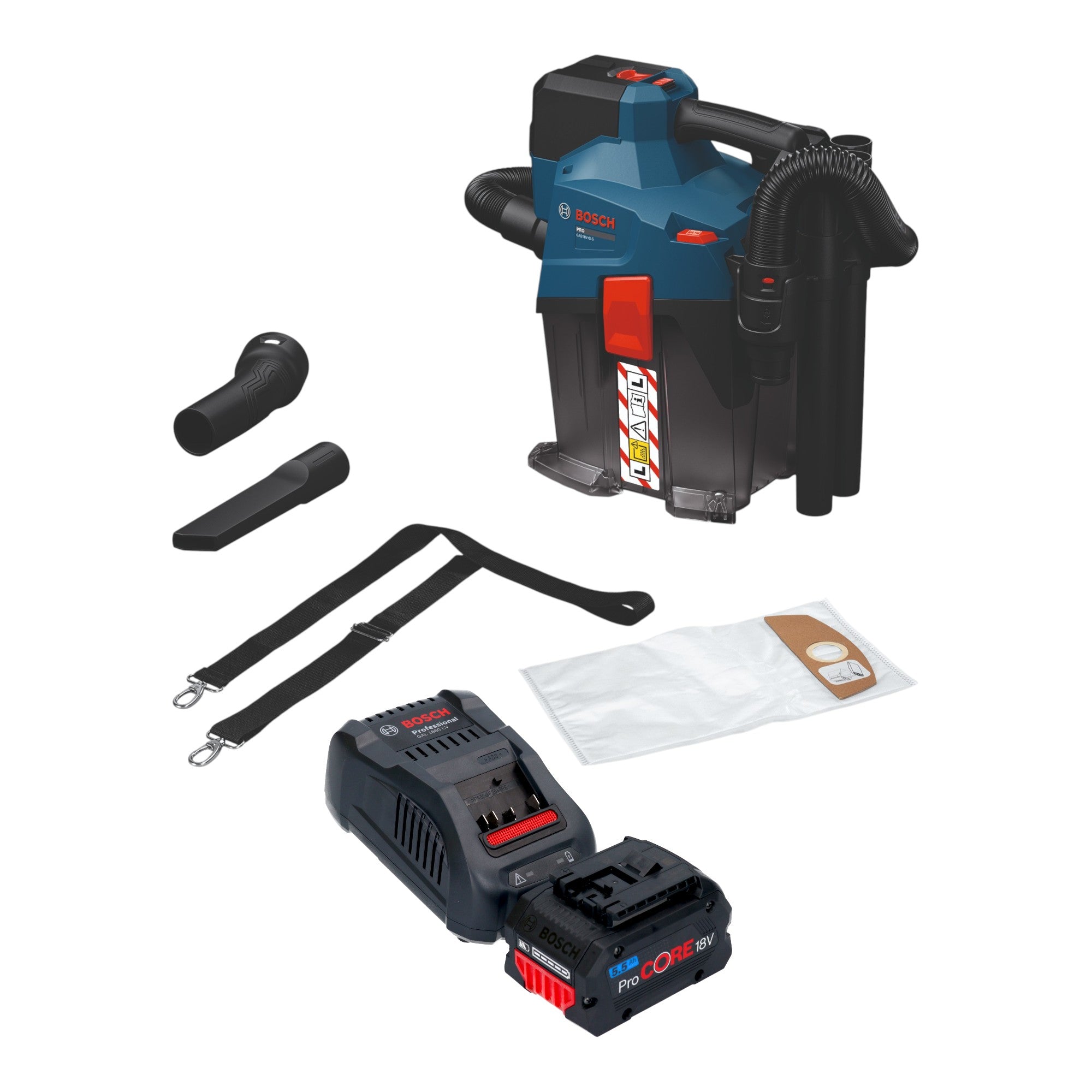 Bosch GAS 18V 6L S Akku Staubsauger 18 V 6 l Staubklasse L 1x ProCORE Akku 5 5 Ah Ladegeraet 0 - toolbrothers