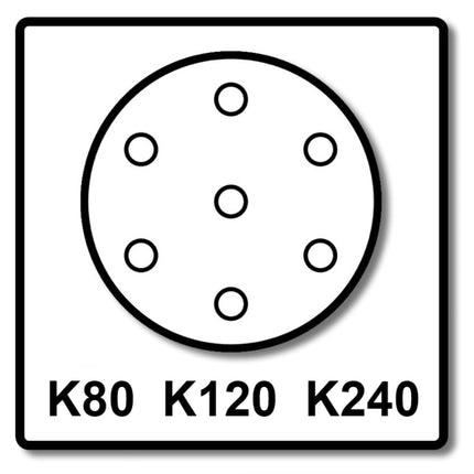 Bosch Exzenter Schleifpapier Set mit Klett gelocht K80 K120 K240 125 mm 50 Stück ( 2607019497 ) - Toolbrothers