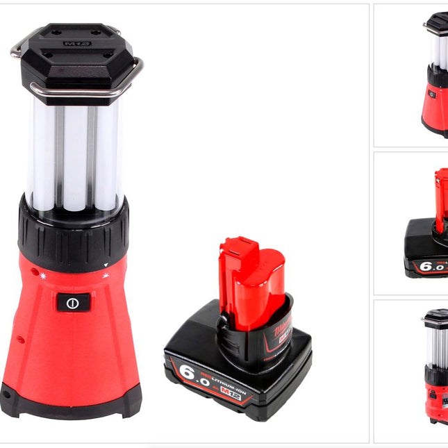 Milwaukee M12 LL-601 LED Akku Laternenleuchte 12 V Li-Ion + 1 x 6,0 Ah Akku - ohne Ladegerät - Toolbrothers