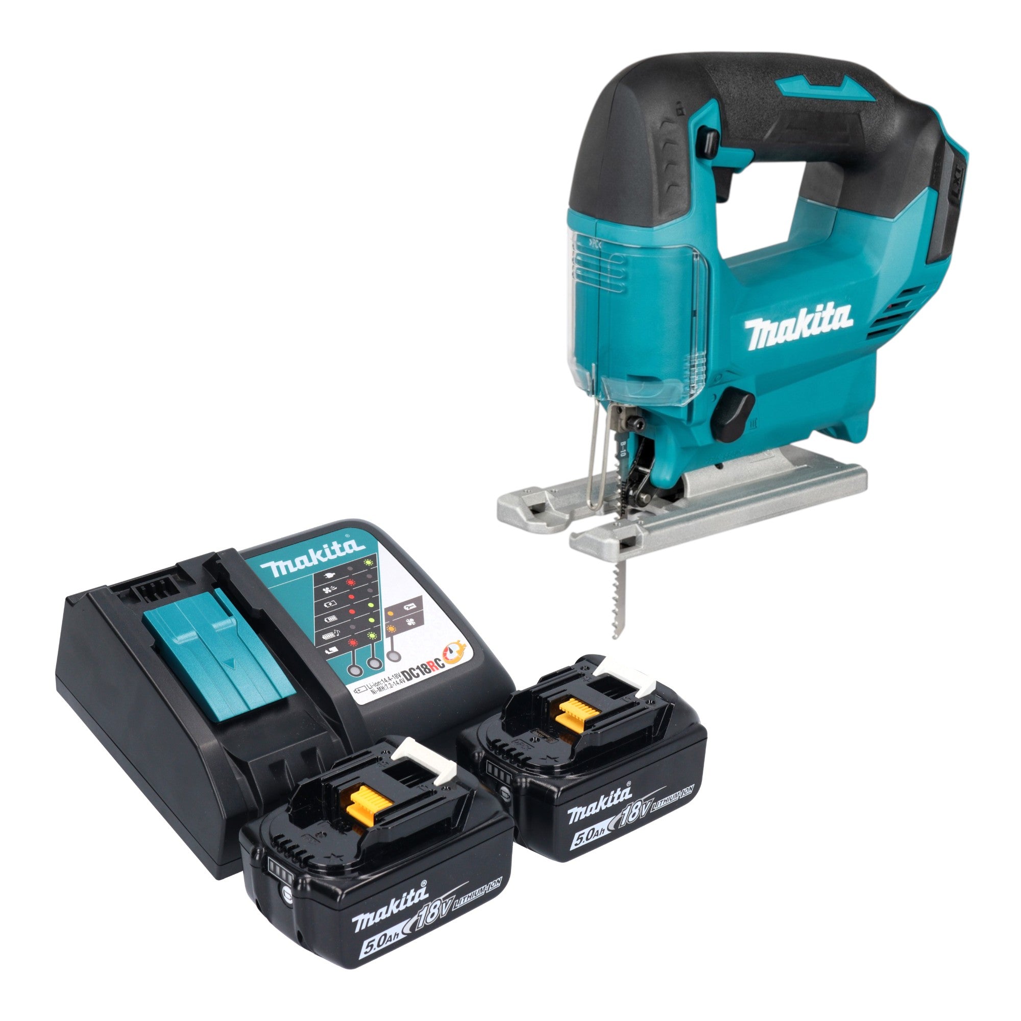 Makita DJV 186 RT Akku Pendelhubstichsaege 18 V 2x Akku 5 0 Ah Ladegeraet 0 - toolbrothers