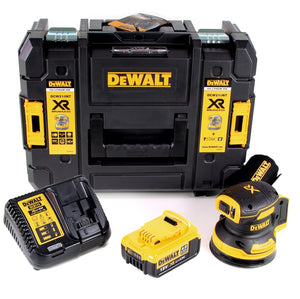 DeWalt DCW 210 M1 Akku Exzenterschleifer Brushless 18V 12.000U/min 125mm + 1x Akku 4,0 Ah + 1x Schnellladegerät in TSTAK