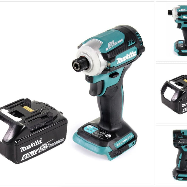 Makita DTD 171 M1 Akku Schlagschrauber 18 V 180 Nm 1/4" Brushless + 1x Akku 4,0 Ah - ohne Ladegerät - Toolbrothers