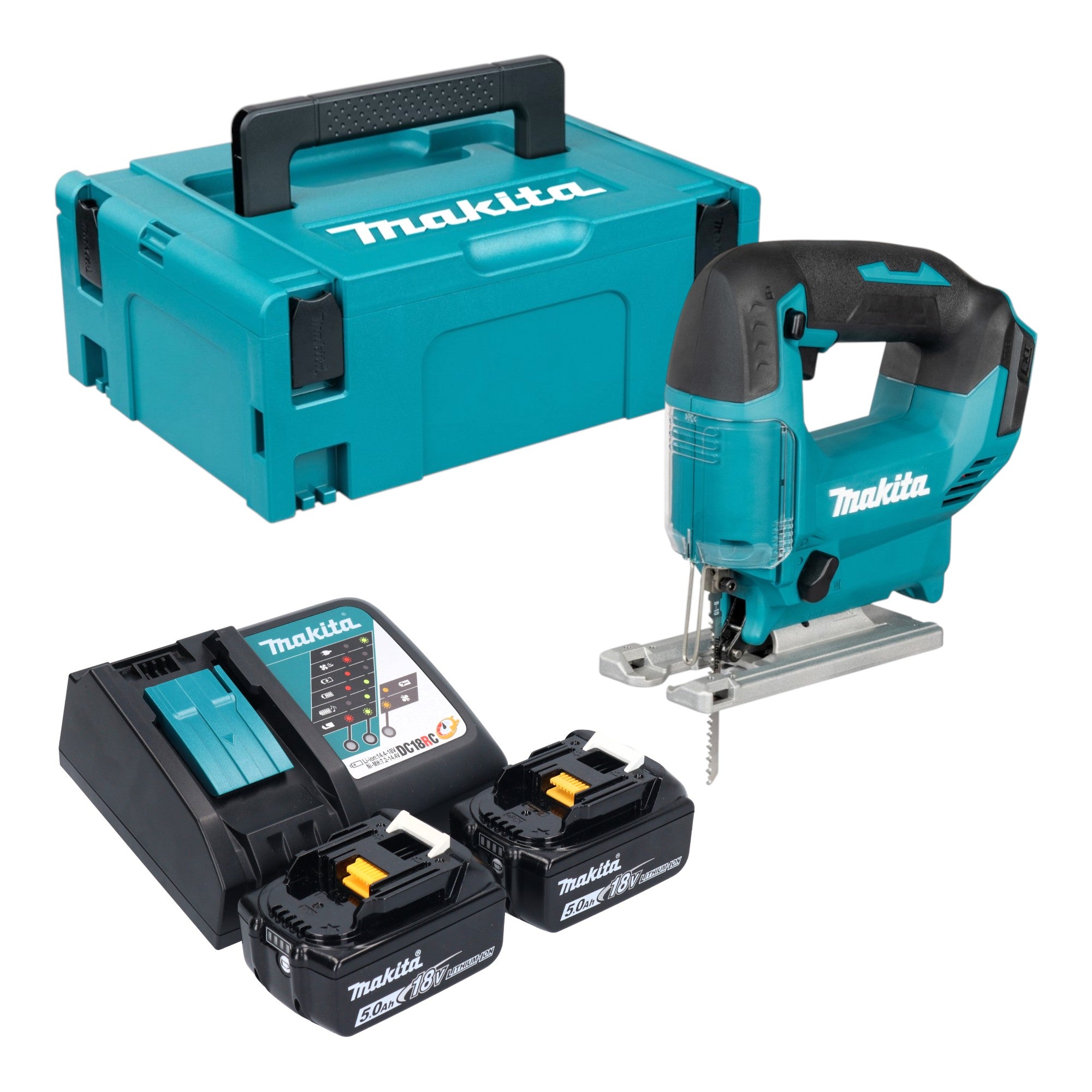 Makita DJV 186 RTJ Akku Pendelhubstichsaege 18 V 2x Akku 5 0 Ah Ladegeraet Makpac 0 - toolbrothers