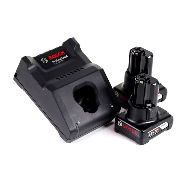 Bosch GAL 12V-40 Professional Schnell Ladegerät für 12V Akkus ( 1600A019R3 ) + 2x 6,0 Ah Akku  ( 1600A00X7H ) - Toolbrothers