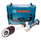 Bosch GWS 18-125 V-Li Akku Winkelschleifer 18V 125mm Solo + 10x Fächerschleifscheiben für Metall + L-Boxx - Toolbrothers