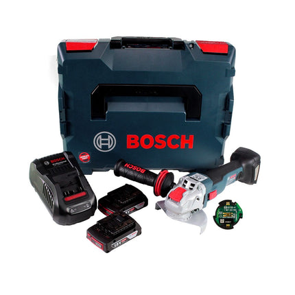 Bosch GWX 18V-10 C Akku Winkelschleifer 18V 125mm brushless X-LOCK + 2x Akku 2,0Ah + Ladegerät + Connectivity Modul + L-BOXX - Toolbrothers