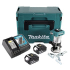 Makita DRT 50 RGJ Akku Multifunktionsfräse brushless 18V + 2x Akkus 6,0 Ah + Schnellladegerät im Makpac 3 - Toolbrothers