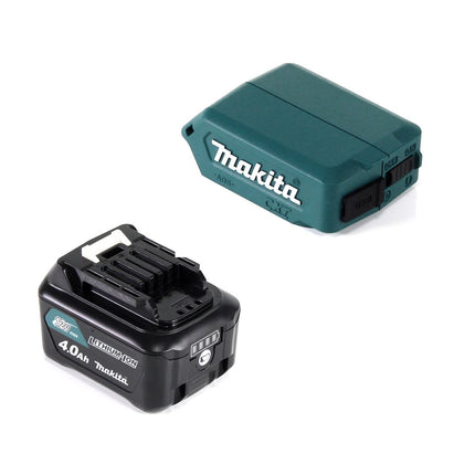 Makita DEAADP08 WM1 USB Adapter für 10,8V-12V Akkus + 4,0 Ah Akku ( 197406-2 ) + Lader ( 197343-0 ) - Toolbrothers