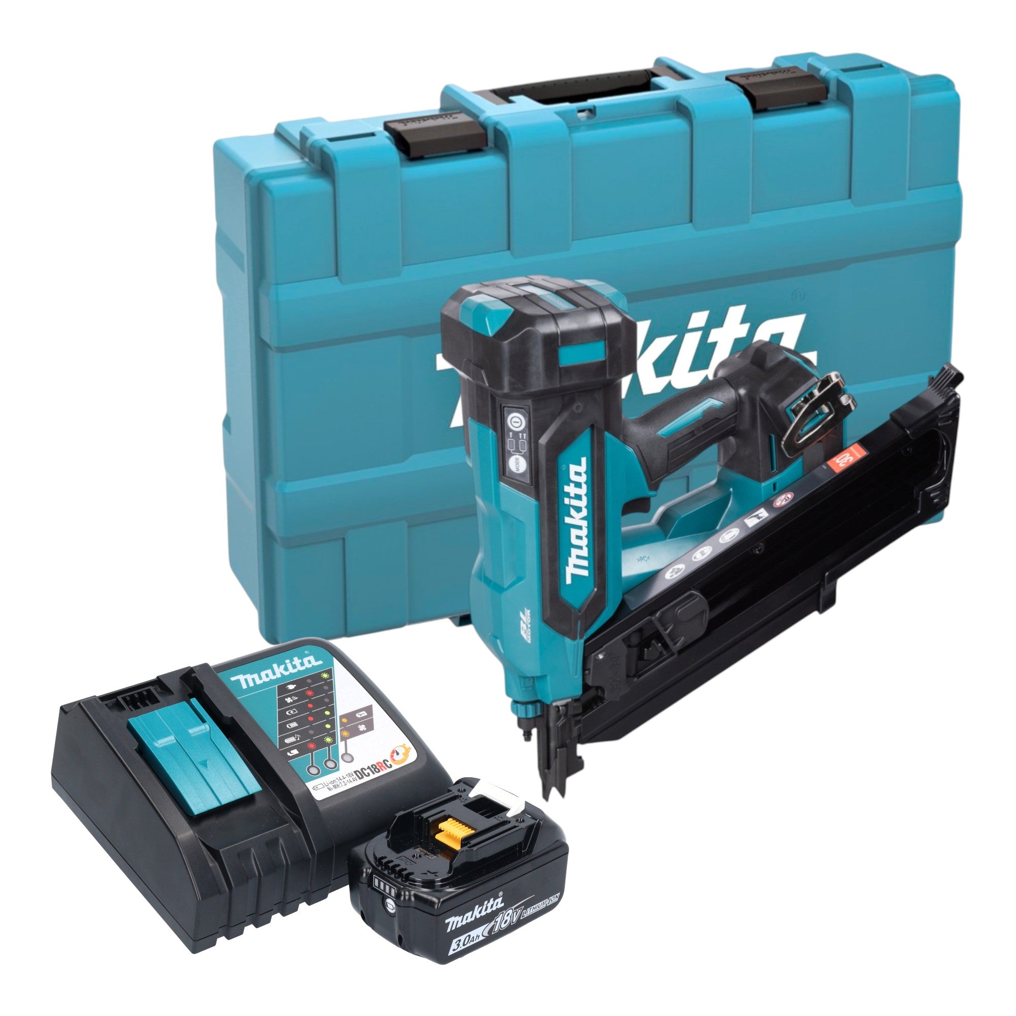 Makita DBN 900 RF1K Akku Streifennagler 18 V 50 90 mm Brushless 1x Akku 3 0 Ah Ladegeraet Koffer 0 - toolbrothers