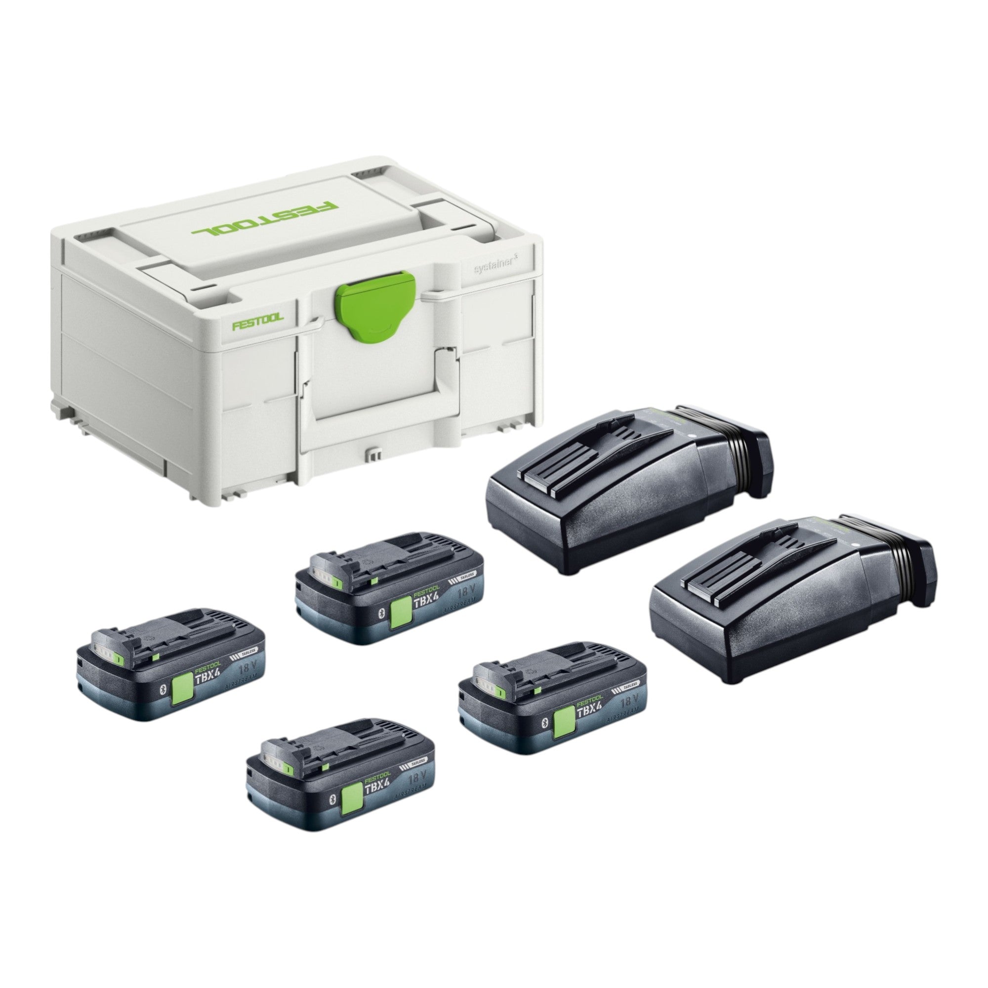 Festool Energie Set SYS 18V 4xTBX4 2xTCL6 mit 4x BP 18 TBX 4 C ASI Akku 18 V 4 0 Ah 4x 578745 2x TCL 6 Ladegeraet 2x 201135 Systainer 0 - toolbrothers