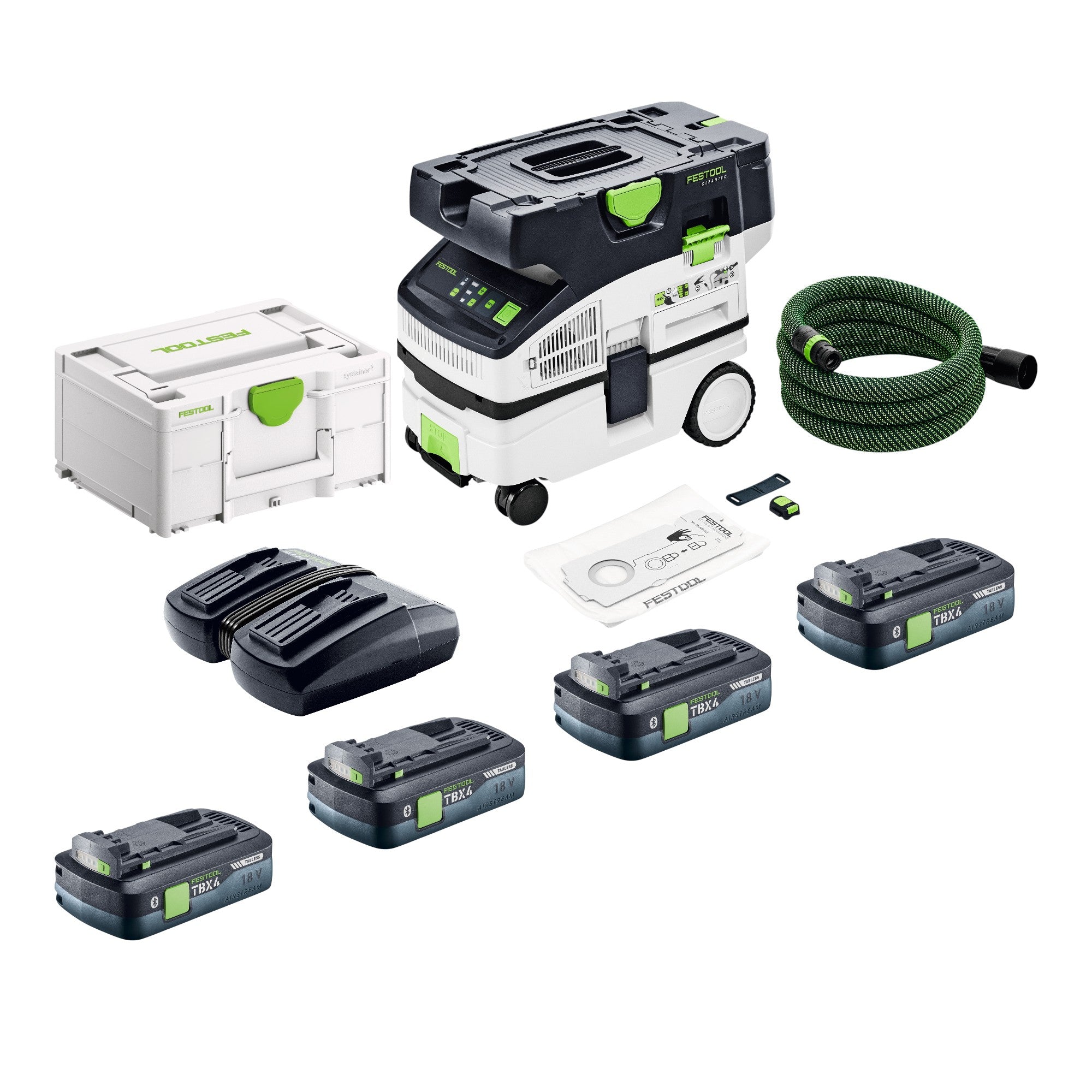 Festool CTLC MINI I Basic Akku Absaugmobil 36 V 2x 18 V Staubklasse L 4x Akku 4 0 Ah Doppelladegeraet Systainer 0 - toolbrothers
