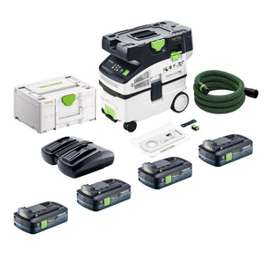 Festool CTLC MIDI I-Basic Akku Absaugmobil 36 V ( 2x 18 V ) Staubklasse L + 4x Akku 4,0 Ah + Doppelladegerät + Systainer