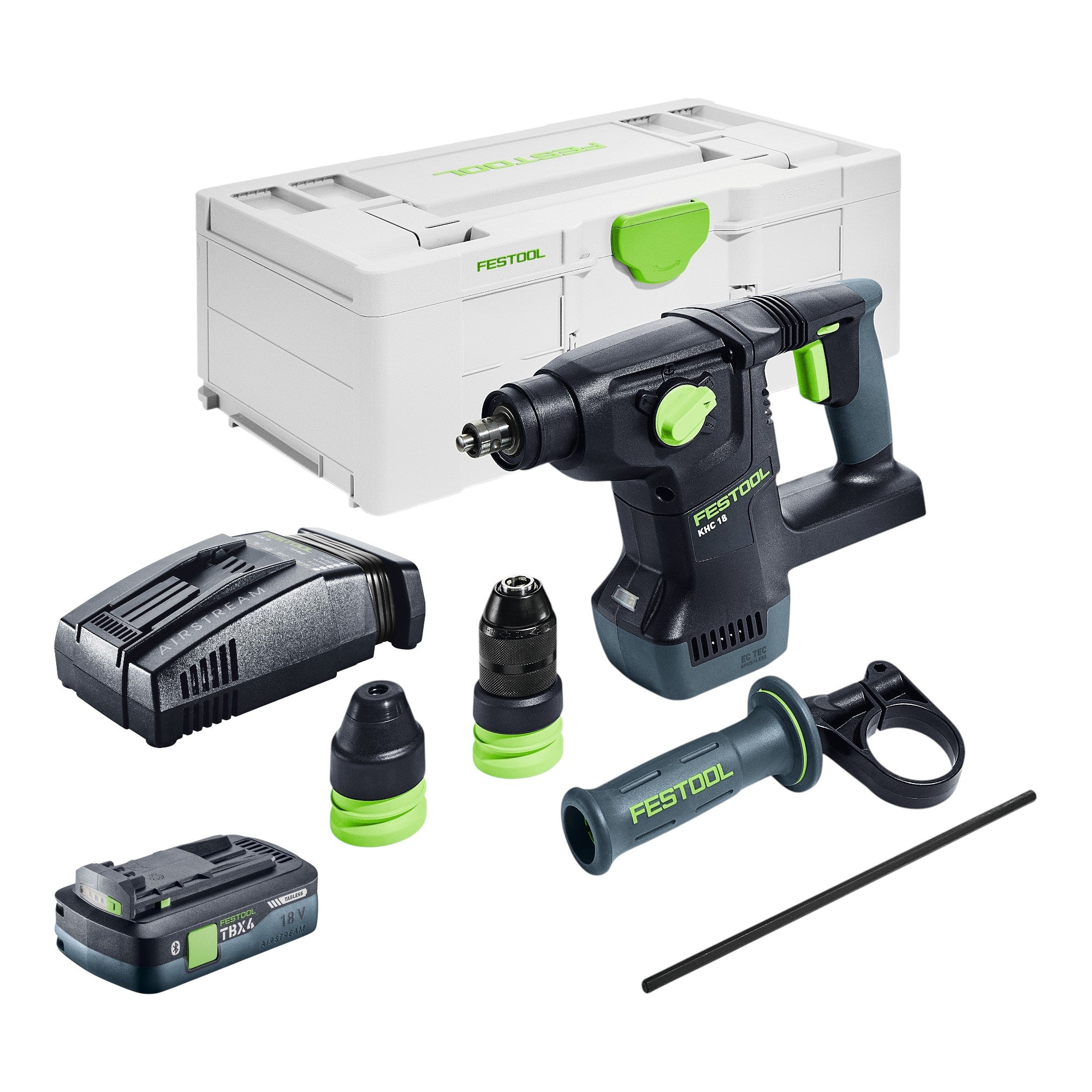 Festool KHC 18 EB Basic Akku Kombihammer 18 V 2 6 J SDS Plus Brushless 1x Akku 4 0 Ah Schnellladegeraet Systainer 0 - toolbrothers