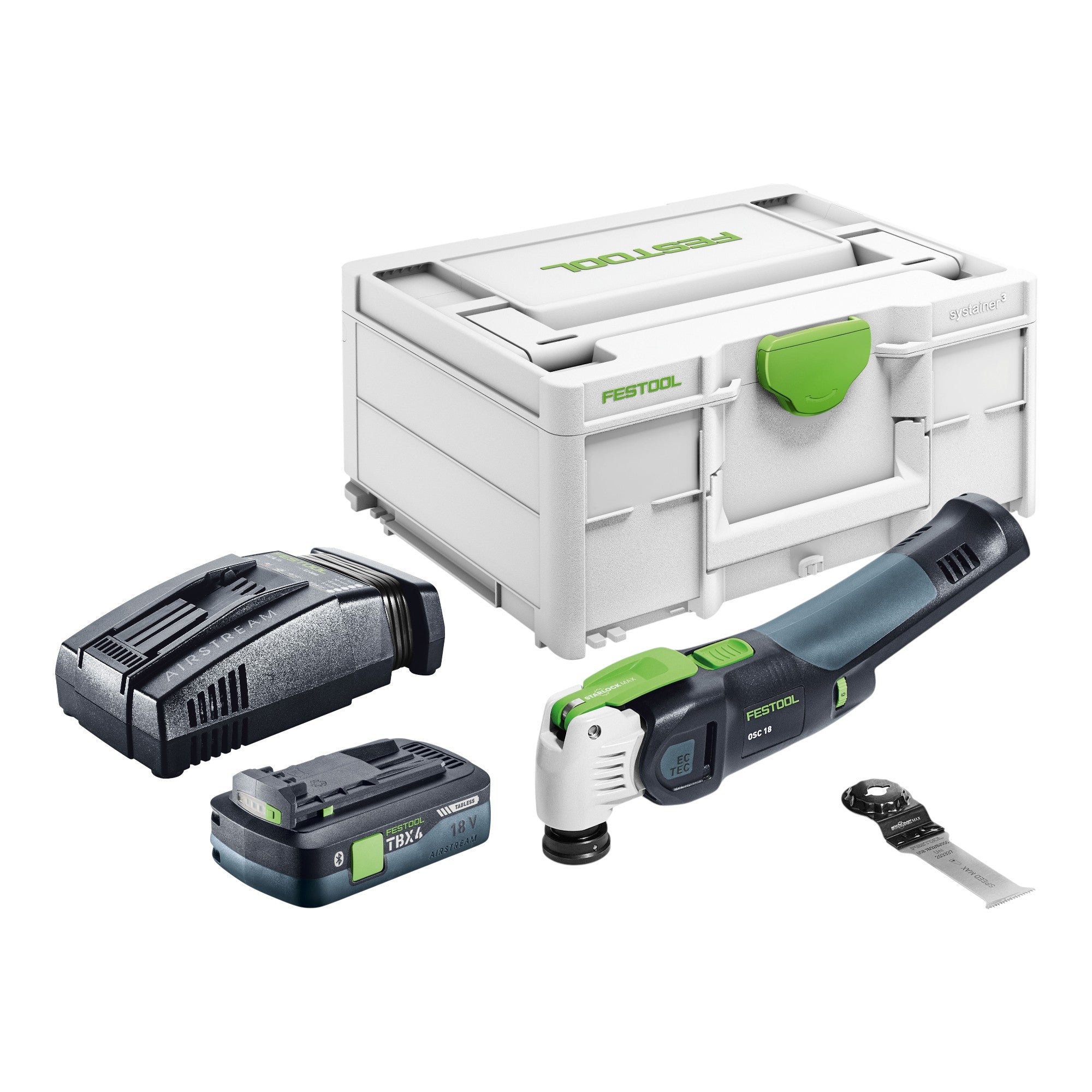 Festool OSC 18 E Basic Akku Oszillierer 18 V Starlock Max Brushless 1x Akku 4 0 Ah Schnellladegeraet Systainer 0 - toolbrothers