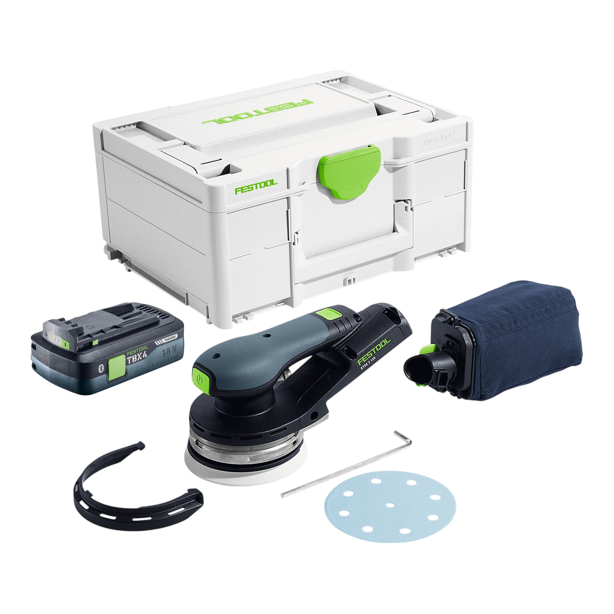 Festool ETSC 2 125 Basic Akku Exzenterschleifer 18 V 125 mm Brushless 1x Akku 4 0 Ah Systainer ohne Ladegeraet 0 - toolbrothers