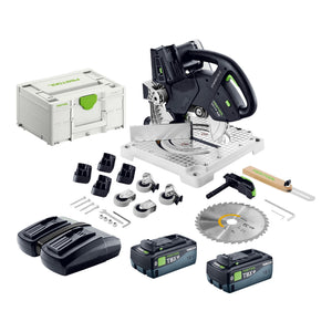 Festool SYMC 70 EB-Basic Akku Leistensäge 36 V ( 2 x 18 V ) 216 mm + 2x Akku 8,0 Ah + Doppelladegerät + Systainer