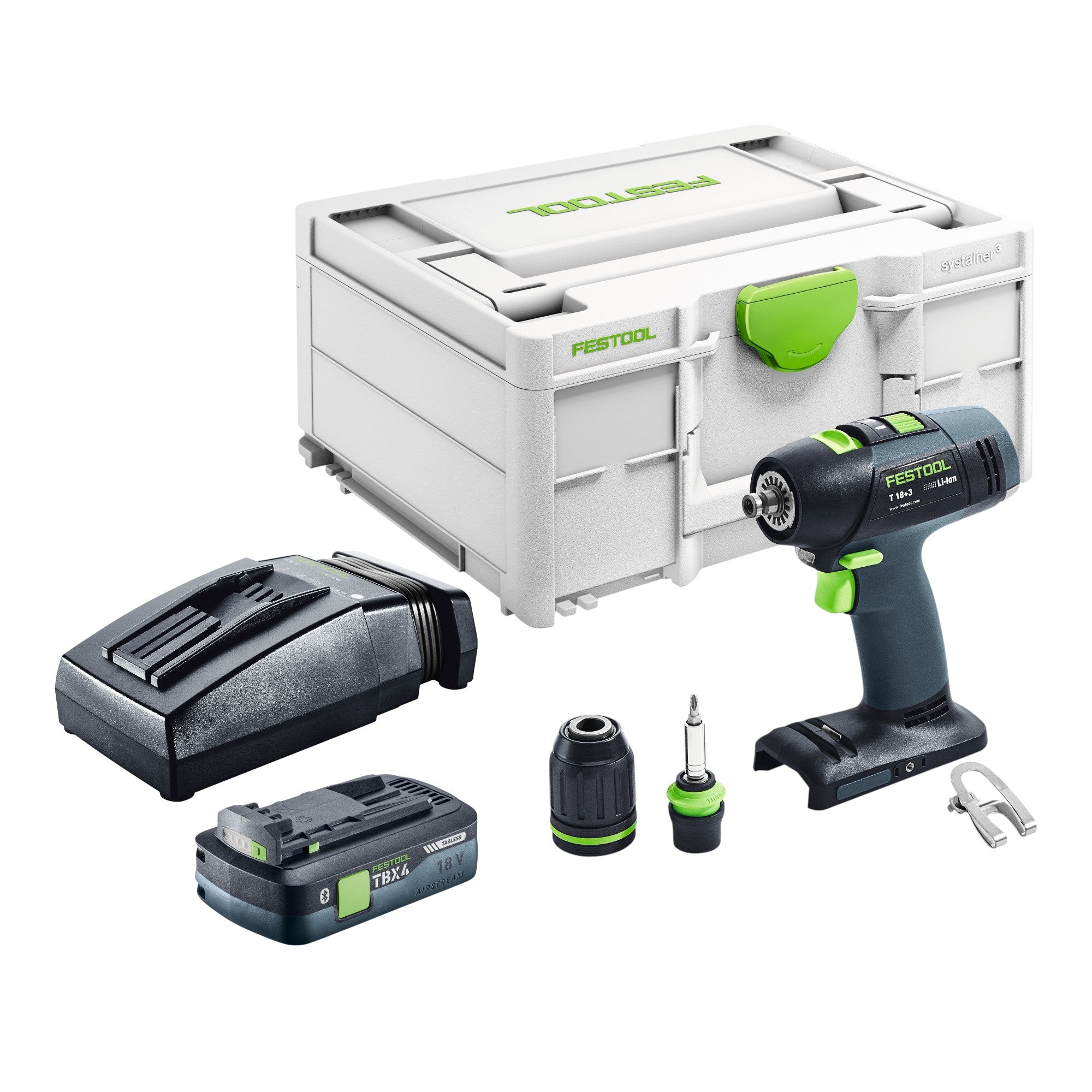 Festool T 18 3 Basic Akku Bohrschrauber 18 V 50 Nm Brushless 1x Akku 4 0 Ah Ladegeraet Systainer 0 - toolbrothers