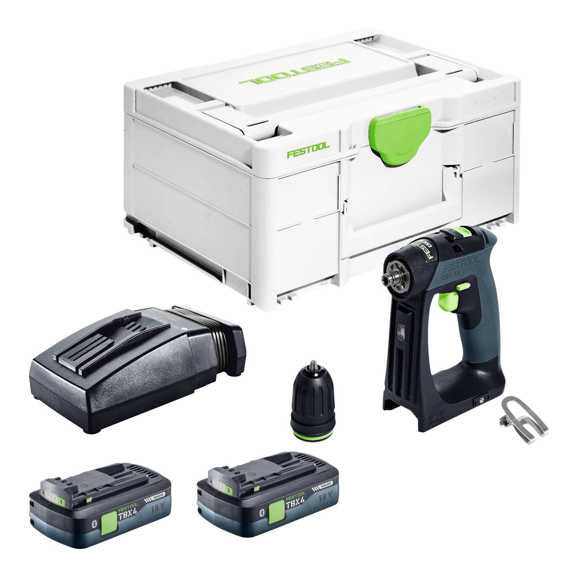 Festool CXS 18 Basic Akku Bohrschrauber 18 V 40 Nm Brushless 2x Akku 4 0 Ah Ladegeraet Systainer 0 - toolbrothers