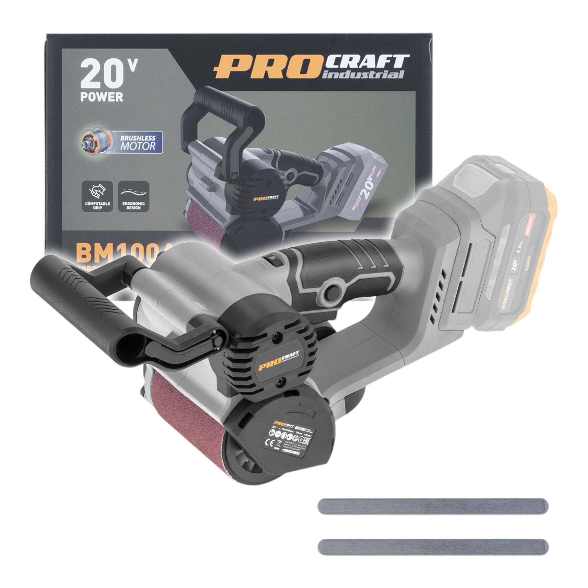 Procraft Industrial BM100A bb Akku Walzenschleifer 20 V 80 x 100 mm Brushless Solo ohne Akku ohne Ladegeraet 0 - toolbrothers