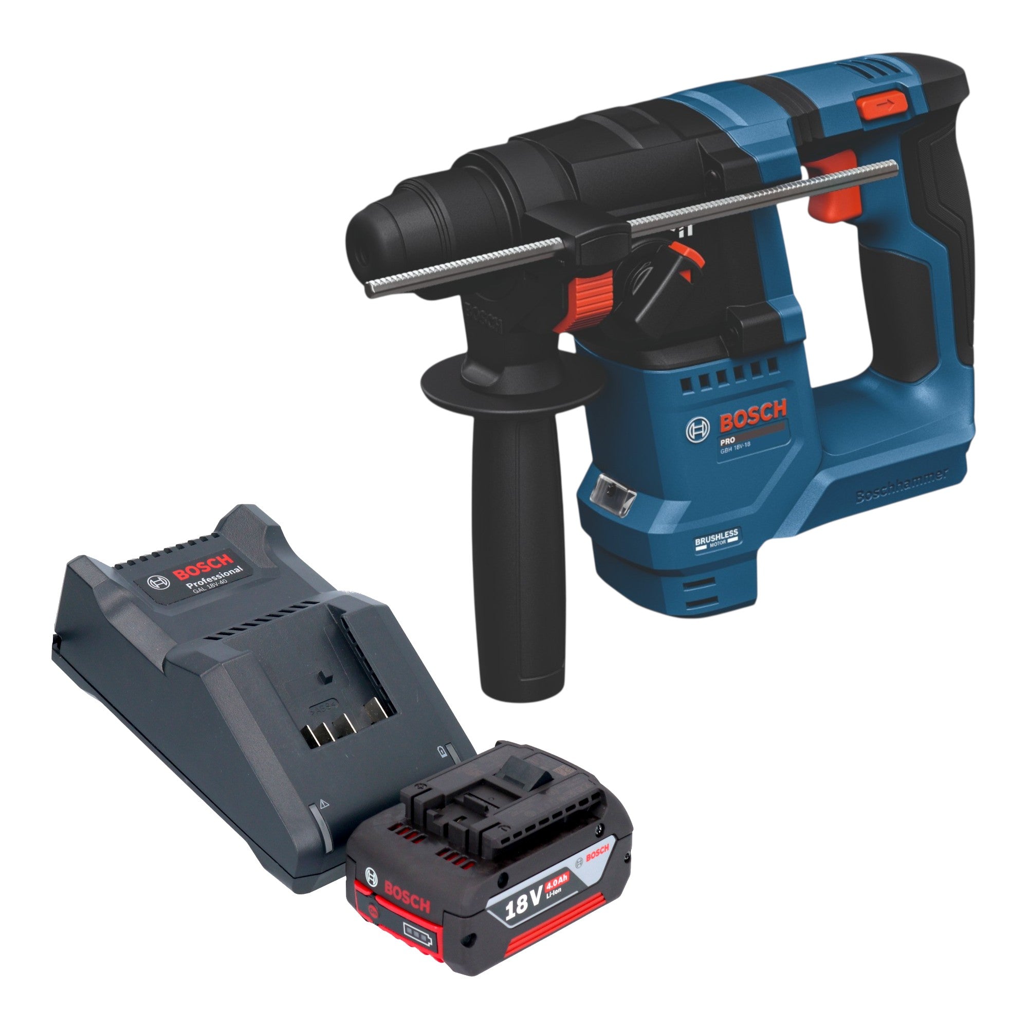 Bosch GBH 18V 18 Professional Akku Bohrhammer 18 V 1 5 J SDS plus Brushless 1x Akku 4 0 Ah Ladegeraet 0 - toolbrothers