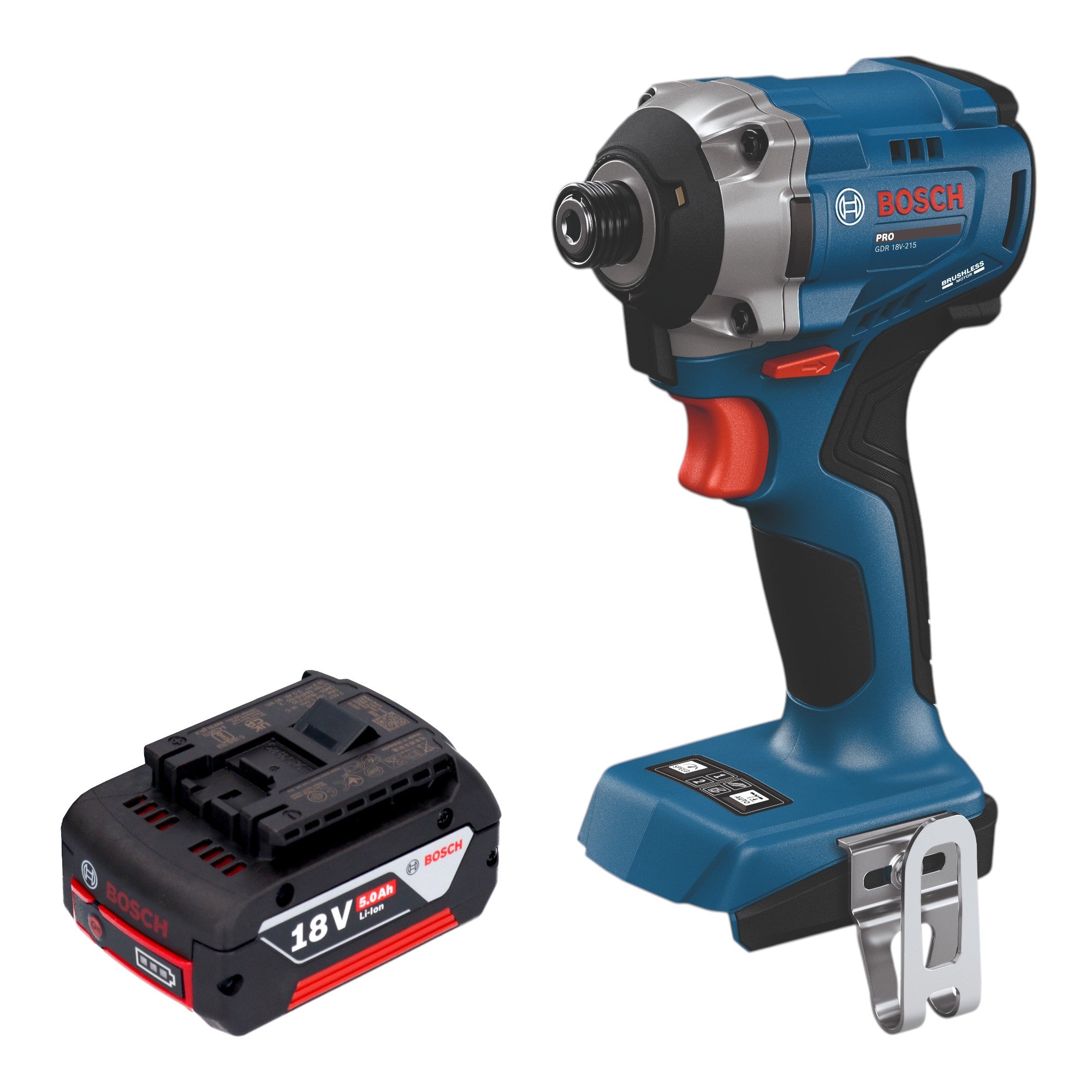 Bosch GDR 18V 215 Professional Akku Drehschlagschrauber 18 V 215 Nm 1 4 Brushless 1x Akku 5 0 Ah ohne Ladegeraet 0 - toolbrothers