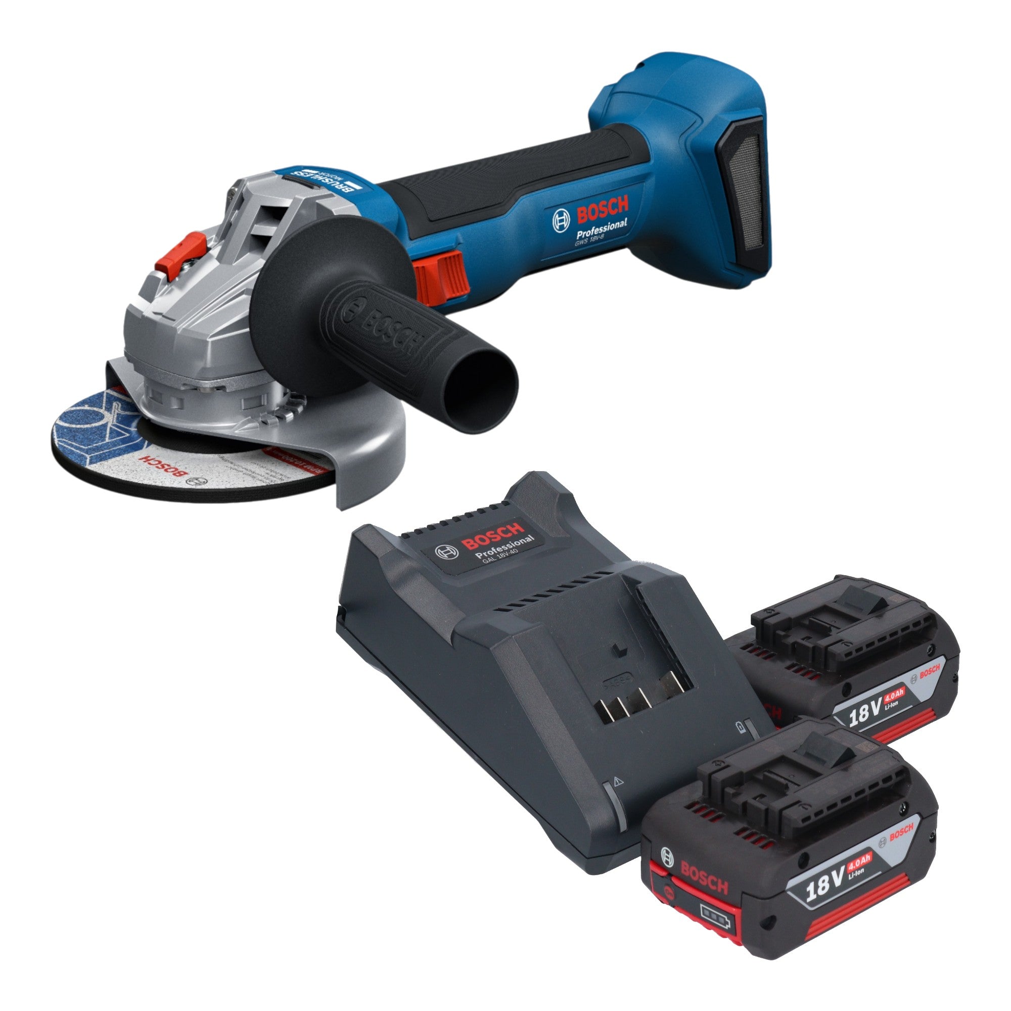 Bosch GWS 18V 8 Professional Akku Winkelschleifer 18 V 125 mm Brushless 2x Akku 4 0 Ah Ladegeraet 0 - toolbrothers
