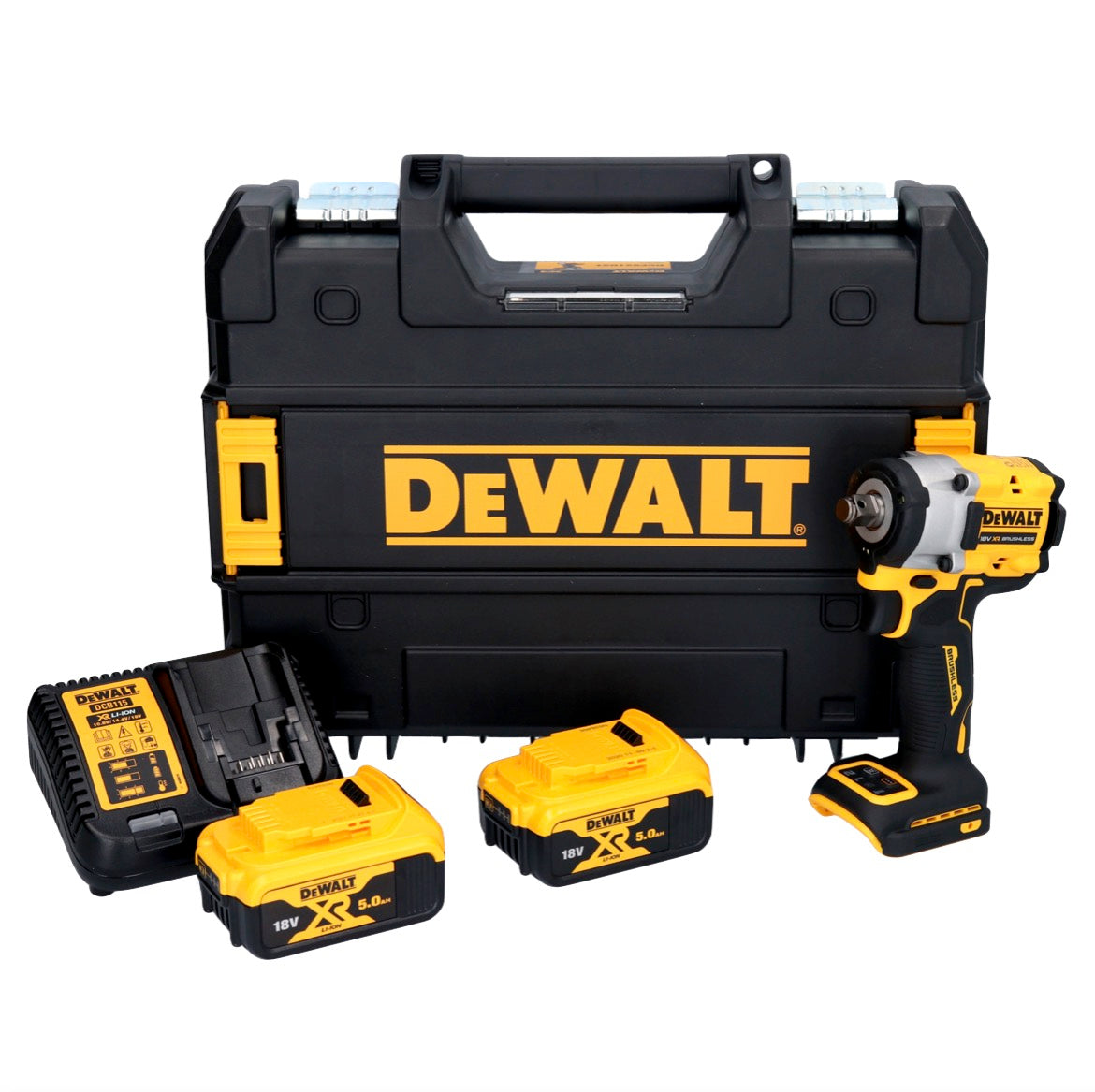 DeWalt DCF 921 P2T Akku Schlagschrauber 18 V 400 Nm 1 2 Brushless 2x Akku 5 0 Ah Ladegeraet TSTAK 0 - toolbrothers