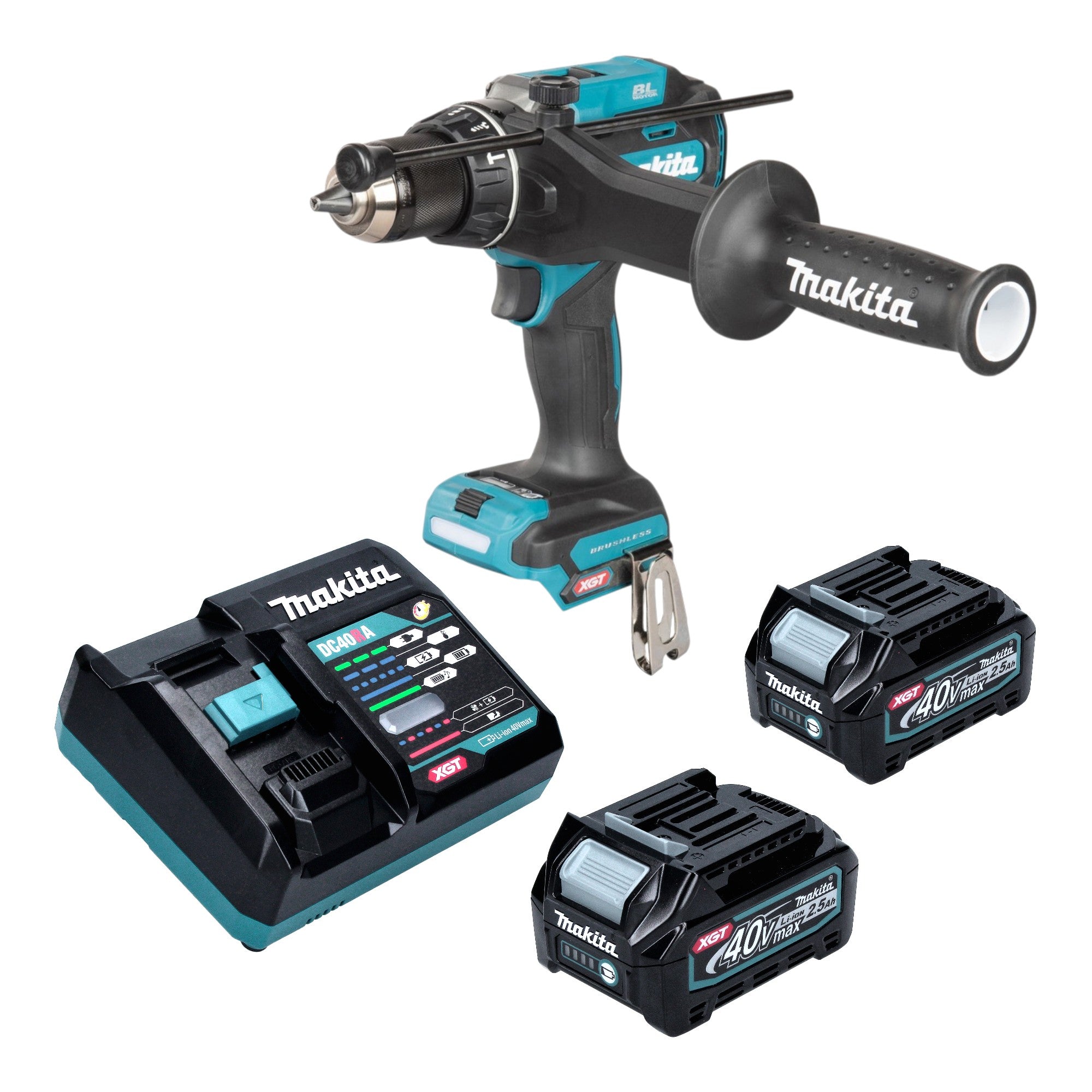 Makita HP 003 GD201 Akku Schlagbohrschrauber 40 V max 180 Nm Brushless 2x Akku 2 5 Ah Ladegeraet 0 - toolbrothers